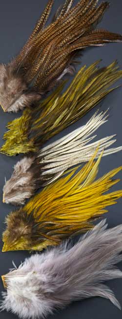 Fly Tying-Whiting Farms Mayfly Tailing Pack Badger dyed Pale Yellow